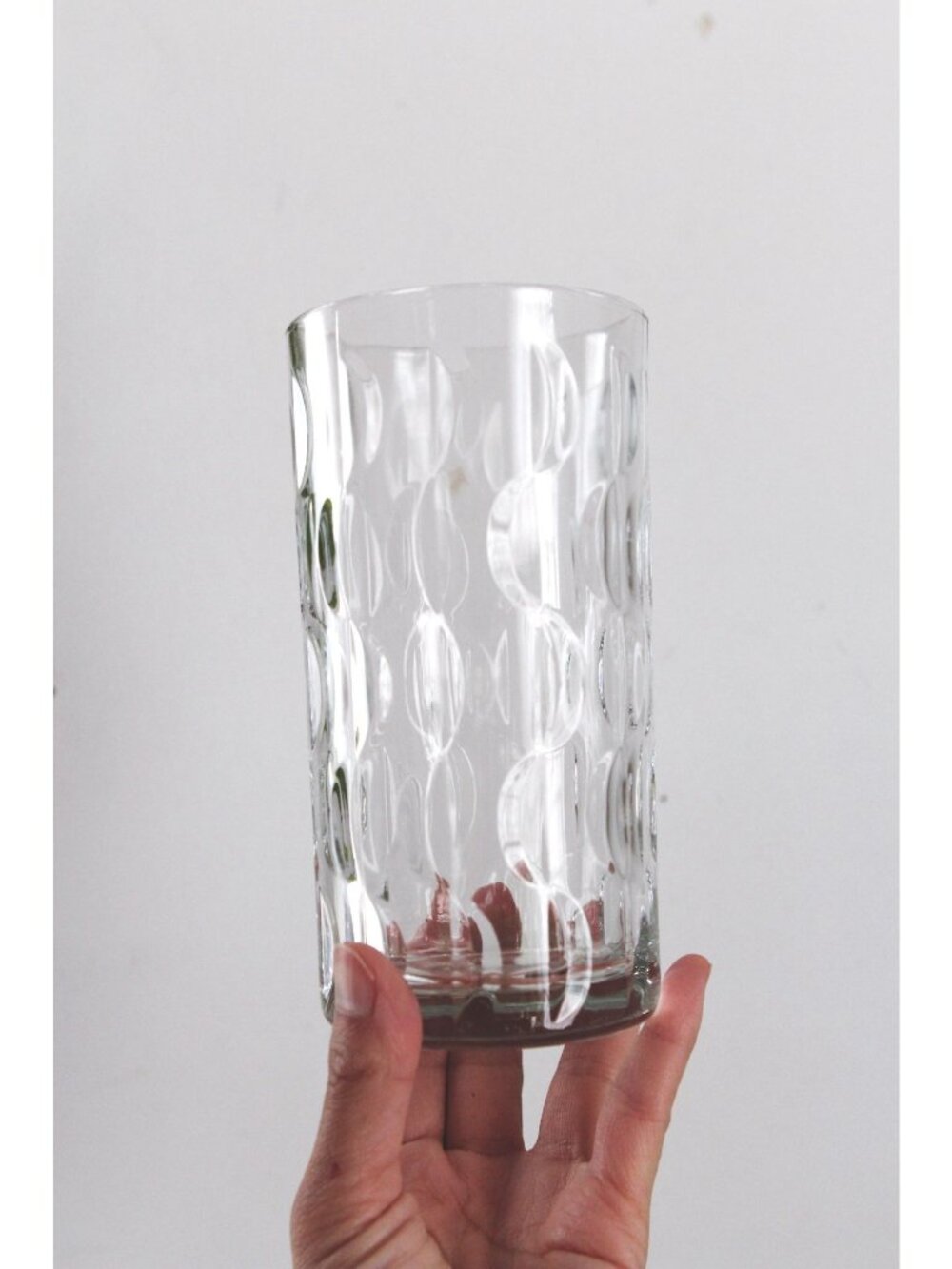 Vintage Clear Glasses Textured Wave, Crescent Moon or Half Moon Pattern, Set of - Picture 3 of 5